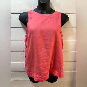 M&S – Pure Linen Flamingo Pink Sleeveless Top (US 10)